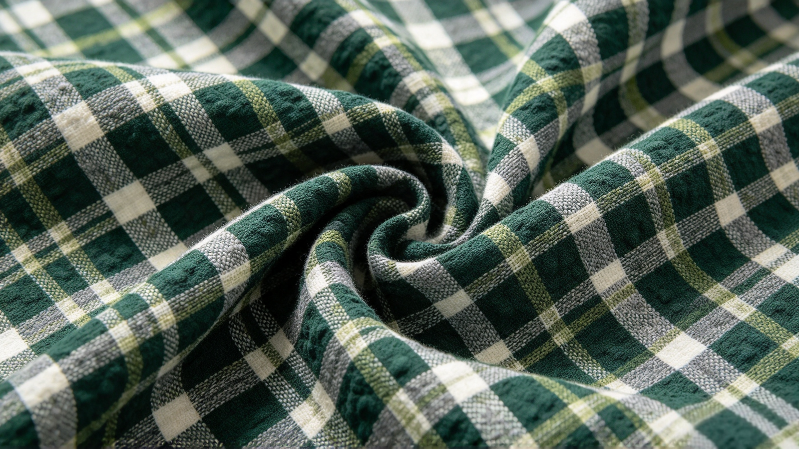 Close-up of woven yarn-dyed fabric